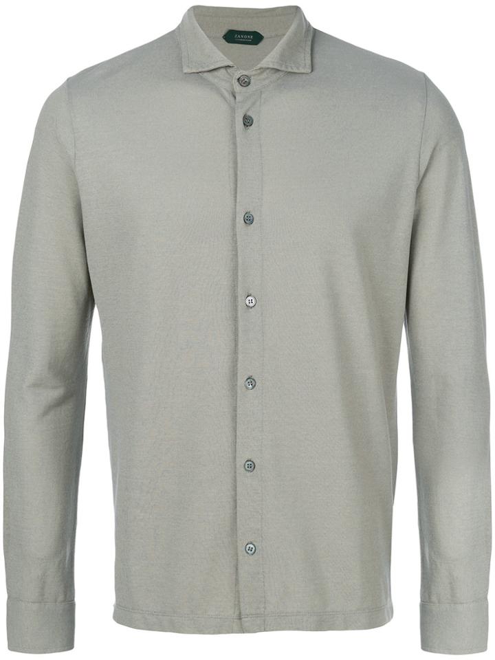 Zanone Button Polo Jumper - Grey