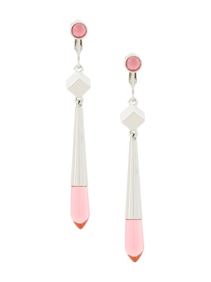 Jil Sander Embellished Drop Earrings - Pink & Purple