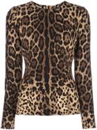 Dolce & Gabbana Leopard Print Jersey Top - Multicolour