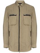 Stone Island Shadow Project Check Pattern Zip-front Shirt Jacket -