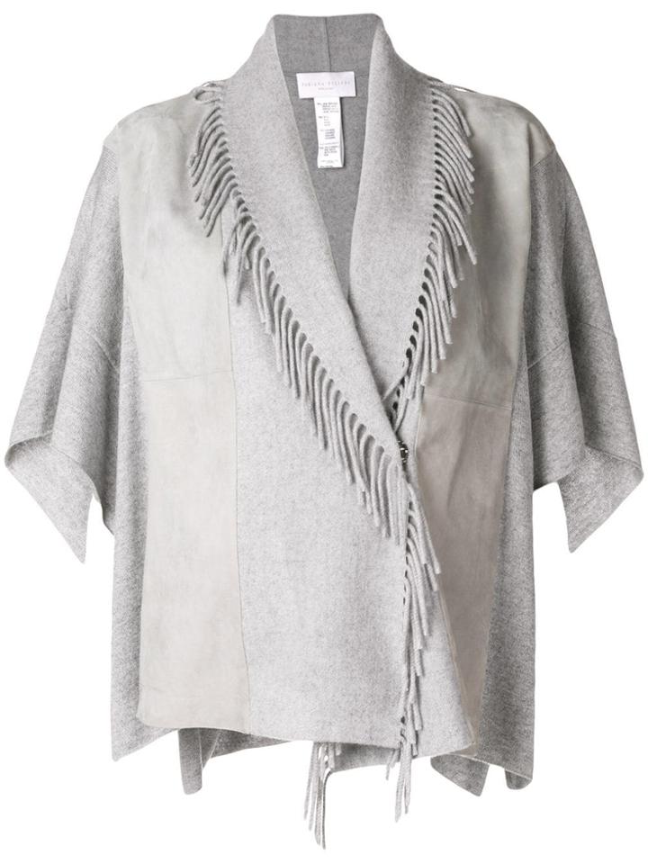 Fabiana Filippi Fringed Detail Knitted Jacket - Grey