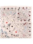 Alexander Mcqueen - Embroidered Scarf - Women - Silk/modal - One Size, Pink/purple, Silk/modal