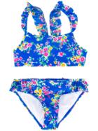 Ralph Lauren Kids - Floral Ruffled Bikini - Kids - Nylon/spandex/elastane/polyamide-8 - 5 Yrs, Toddler Girl's, Blue