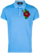 Dsquared2 Floral Appliqué Polo Shirt - Blue