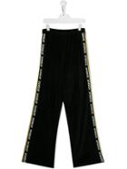 Dondup Kids Teen Contrast Side Panel Flared Trousers - Black