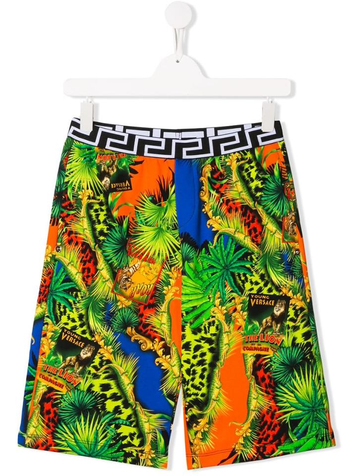 Young Versace Jungle Print Shorts - Green
