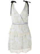Self-portrait Embroidered Mesh Mini Dress - Grey