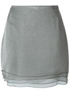 Romeo Gigli Vintage Layered Mini Skirt, Women's, Size: 46, Grey