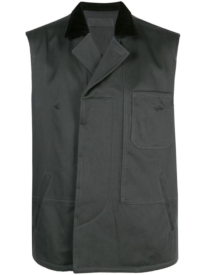 Haider Ackermann Quilted Contrasting Collar Vest - Black