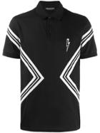Neil Barrett Contrast Stripe Polo Shirt - Black