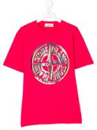 Stone Island Junior Logo T-shirt - Pink & Purple