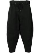 Devoa Cropped Trousers, Men's, Size: 3, Black, Polyester/japanese Paper