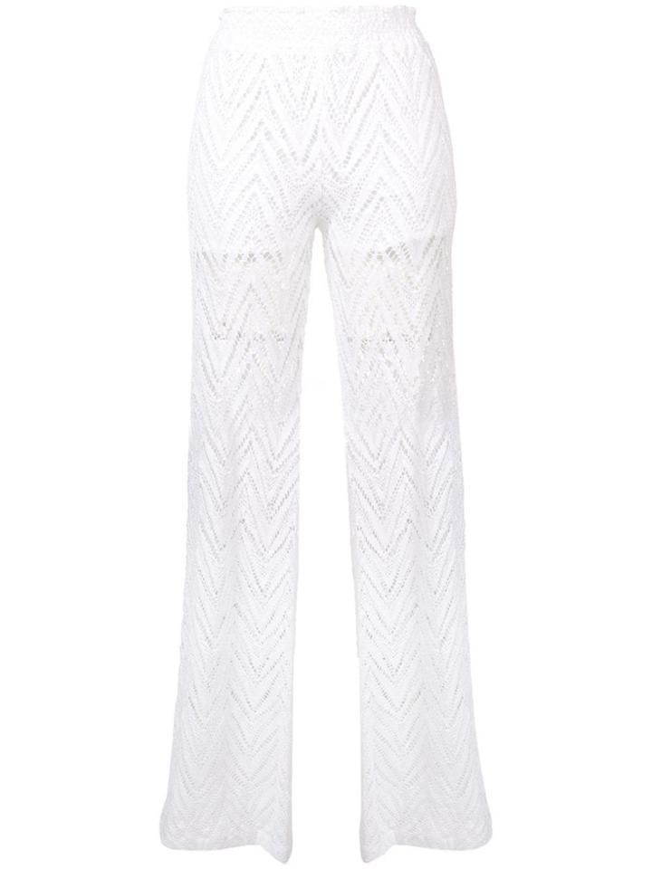 Temptation Positano Crochet Flared Trousers - White