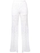Temptation Positano Crochet Flared Trousers - White