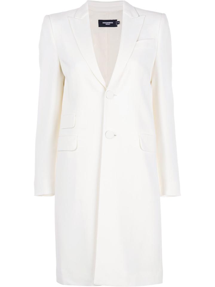 Dsquared2 Single-breasted Coat - White