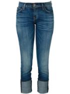 Current/elliott Cuffed Skinny Jeans, Women's, Size: 31, Blue, Cotton/polyester/spandex/elastane