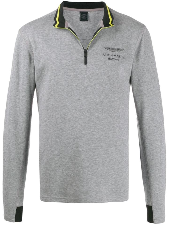 Hackett Aston Martin Racing Zip Sweatshirt - Grey