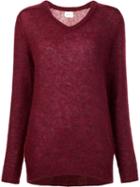 Simon Miller V-neck Jumper, Women's, Size: 2, Red, Nylon/mohair/wool