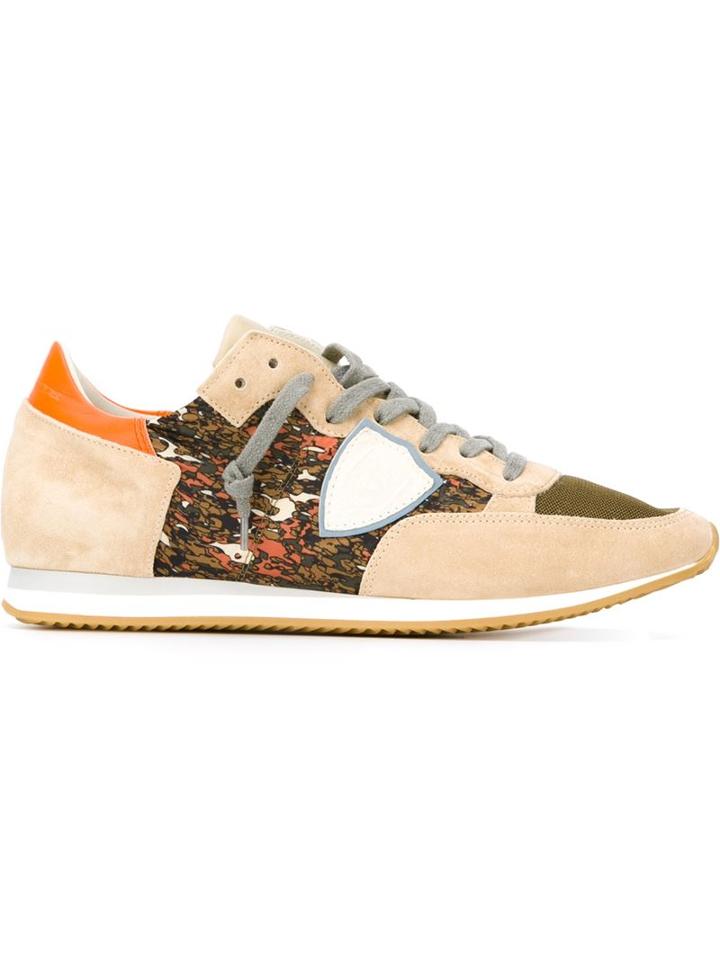 Philippe Model Panelled Sneakers, Men's, Size: 42, Nude/neutrals, Rubber/suede/leather