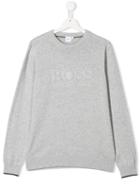 Boss Hugo Boss Logo Embossed Logo Sweatshirt - Grey