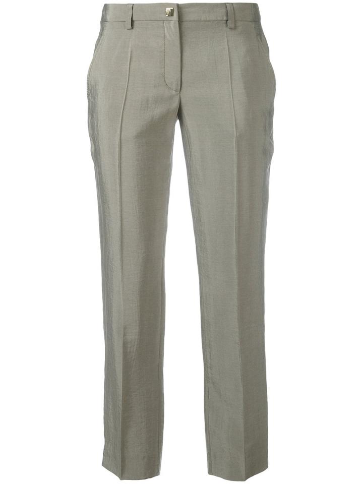 Versace Collection - Cropped Pants - Women - Polyamide/polyester/acetate/viscose - 46, Women's, Grey, Polyamide/polyester/acetate/viscose