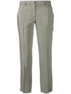 Versace Collection - Cropped Pants - Women - Polyamide/polyester/acetate/viscose - 46, Women's, Grey, Polyamide/polyester/acetate/viscose