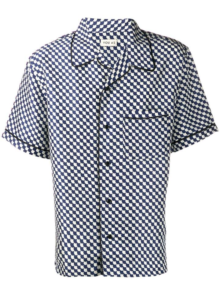 You As Scallop-print Shirt - Blue