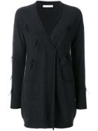 Fabiana Filippi V-neck Feather Embellished Pullover - Blue