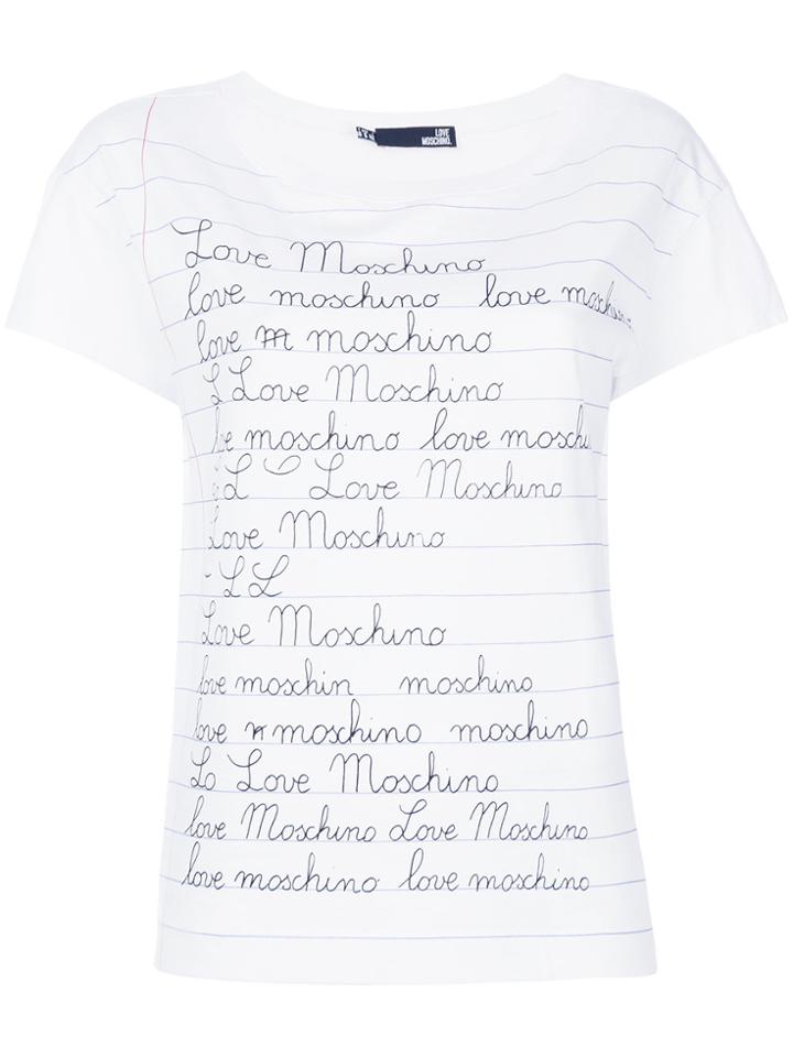 Love Moschino Branded Notepad T-shirt - White