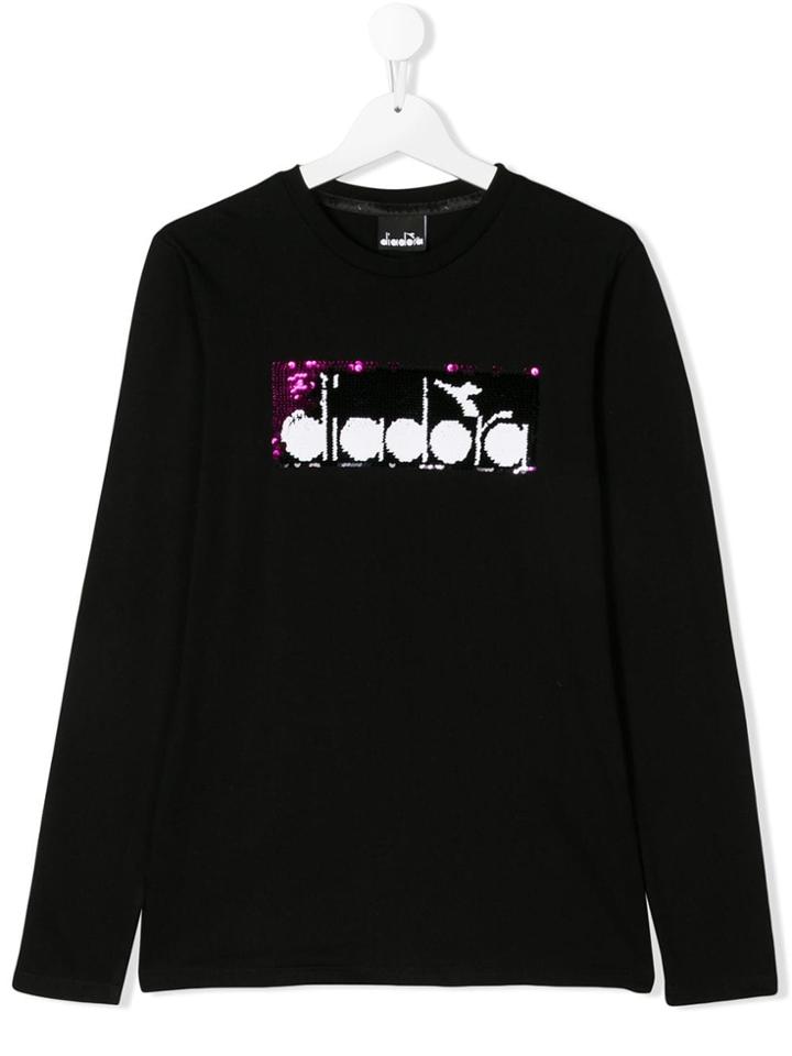 Diadora Junior Teen Embellished Logo T-shirt - Black