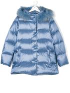 Freedomday Junior Fur Trimmed Padded Coat - Blue
