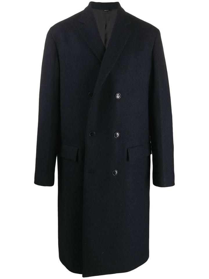 Oamc Oversized Double-breasted Coat - Blue