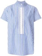 Ps Paul Smith Short Sleeve Striped Blouse - Blue
