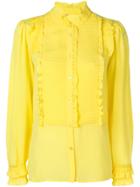 Twin-set Pleated Bib Blouse - Yellow
