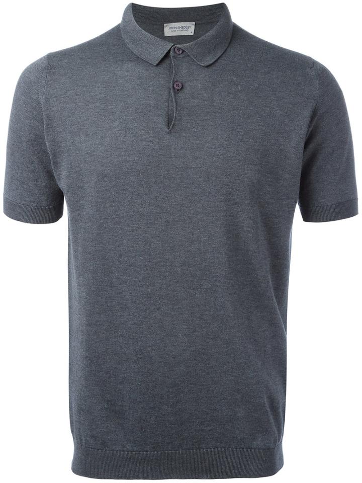 John Smedley Classic Polo Shirt, Men's, Size: Xl, Grey, Cotton