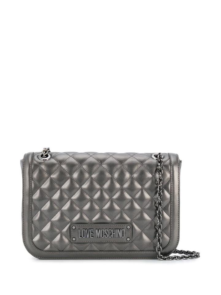 Love Moschino Quilted Logo Tote - Grey