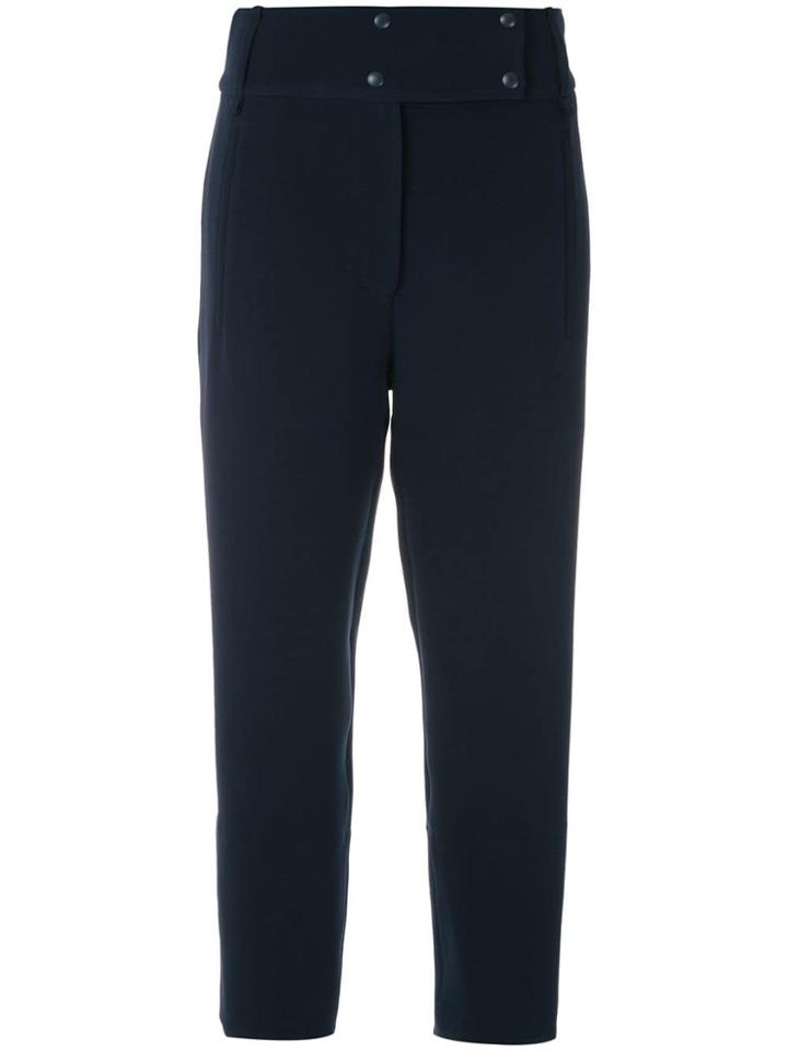 Gloria Coelho High Waisted Cropped Trousers - Blue