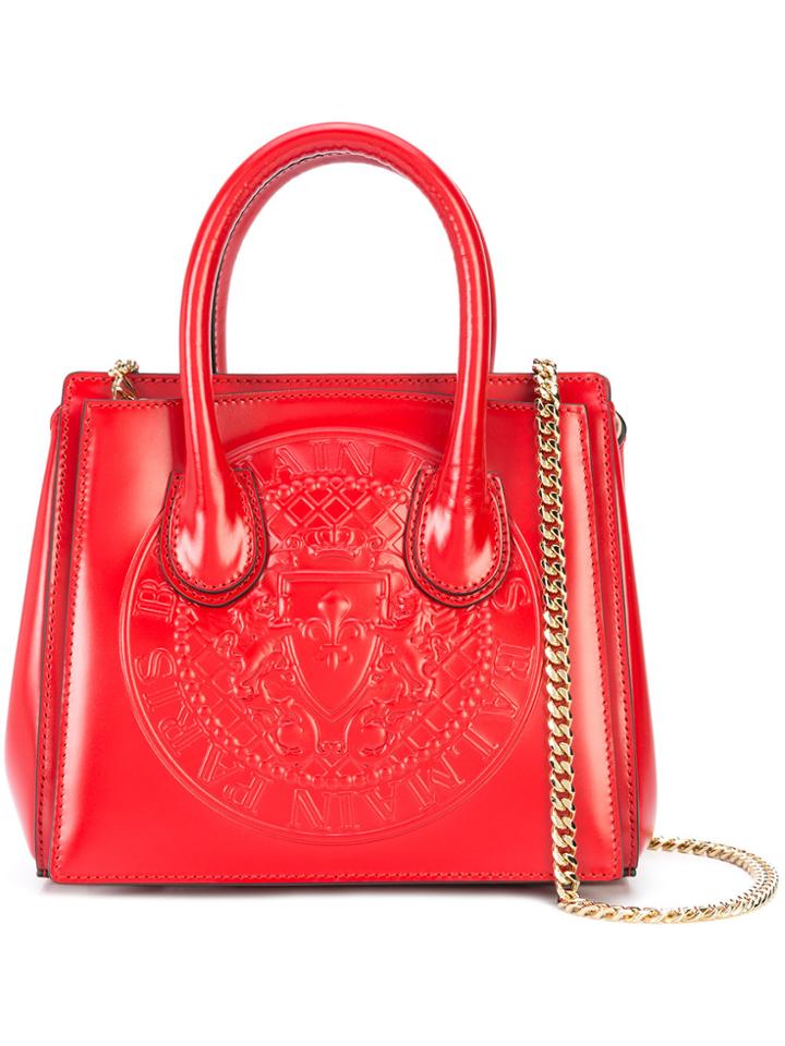 Balmain Embossed Logo Mini Bag - Red