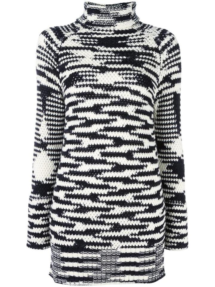 Missoni High Neck Short Knit Dress, Women's, Size: 42, Black, Polyamide/wool