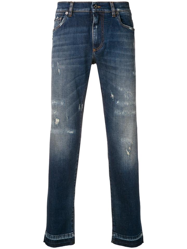 Dolce & Gabbana Distressed Slim Jeans - Blue