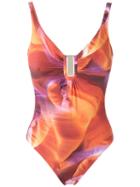 Lygia & Nanny - Printed Swimsuit - Women - Polyamide - 44, Orange, Polyamide
