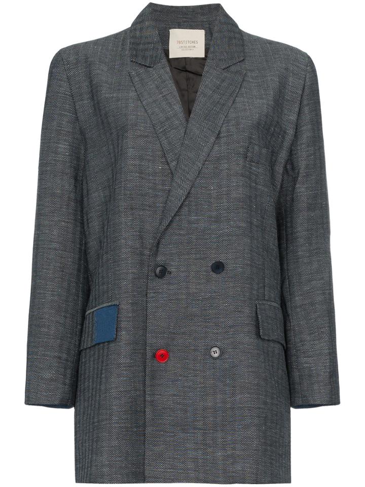 78 Stitches Patch Detail Blazer - Blue