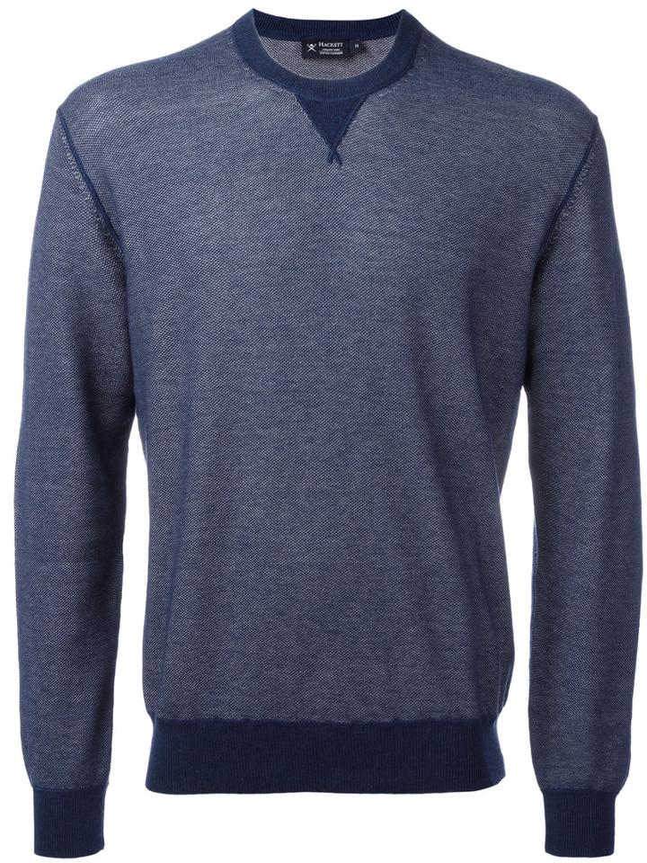 Hackett - Neck Detail Sweatshirt - Men - Cotton/cashmere - Xxl, Blue, Cotton/cashmere