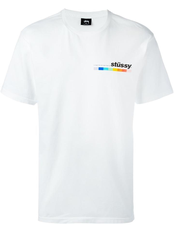 Stussy Logo T-shirt, Men's, Size: Large, White, Cotton