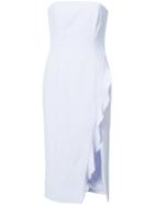 Jay Godfrey - Strapless Ruffle Slit Dress - Women - Polyester/spandex/elastane - 6, Pink/purple, Polyester/spandex/elastane