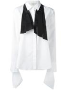 Isa Arfen Taffeta Bow Classic Shirt, Women's, Size: 10, White, Cotton/silk