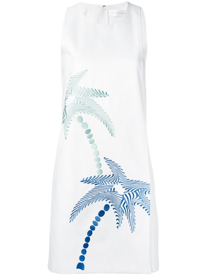Floral Embroidered Dress - Women - Cotton/silk - 6, White, Cotton/silk, Victoria Victoria Beckham