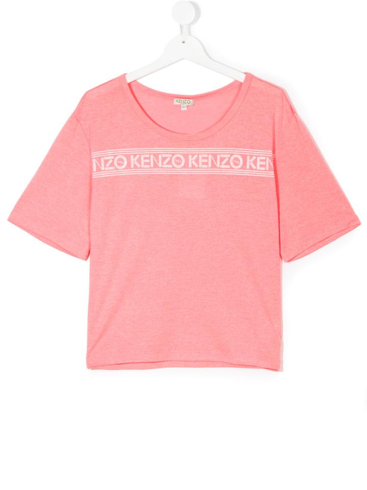Kenzo Kids Logo Print T-shirt - Pink & Purple