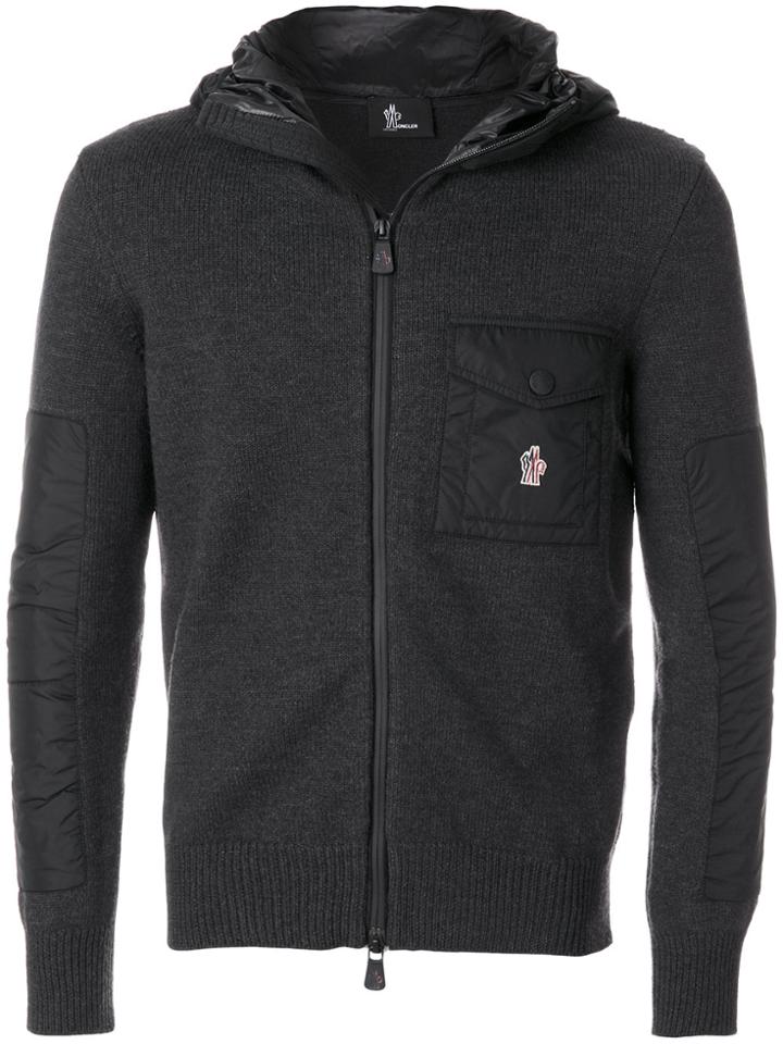 Moncler Grenoble Hooded Zip Cardigan - Blue