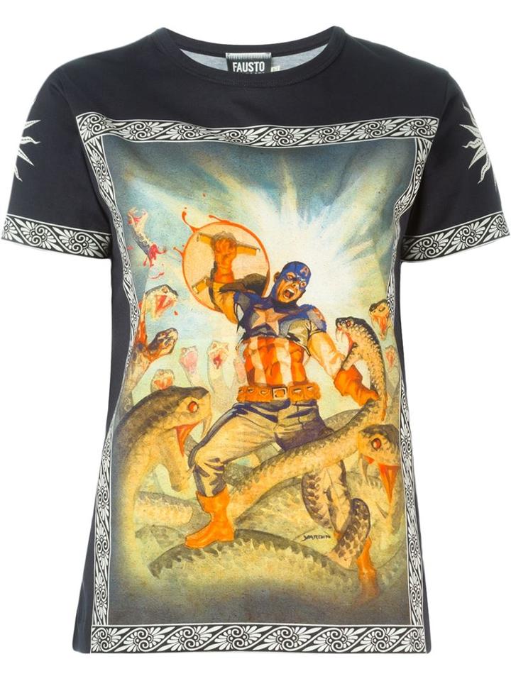 Fausto Puglisi Captain America Print T-shirt